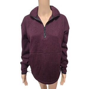 Victoria's Secret PINK XS maroon knitted pullover sweater 1/3 zip long sleeve